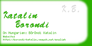 katalin borondi business card